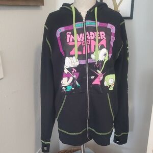 Invader Zim Gir Doom Zip Up Hoodie Nickelodeon Men's Sz.M Sweatshirt